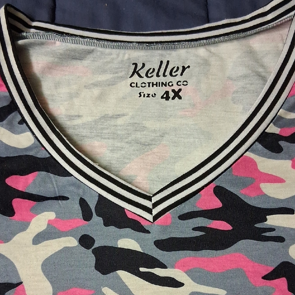 Keller Camouflage V-Neck Top